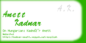 anett kadnar business card